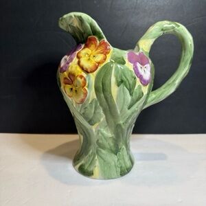 Vintage Andrea by Sadek Jay Willfred Hand Painted Floral Pitcher Vase